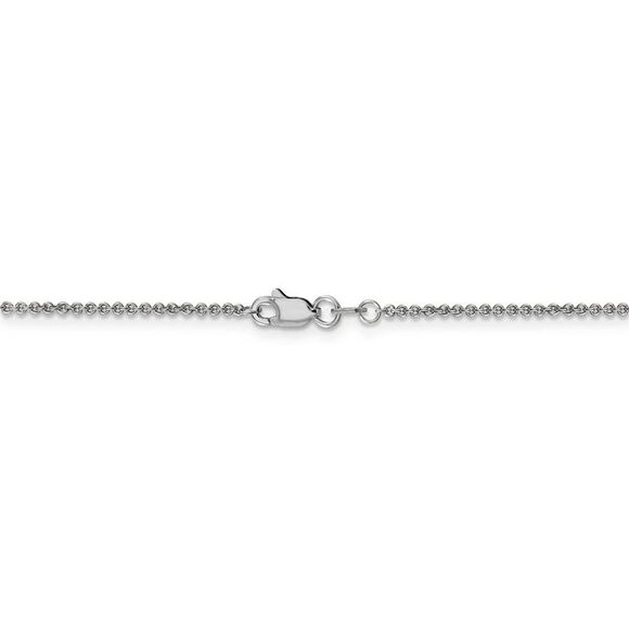 1.5mm 10k White Gold Solid Cable Chain Anklet, 9 Inch - Picture 3 of 6